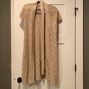 Short sleeve long cardigan